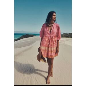 Spell & The Gypsy Collective Utopia Tunic Mini Dress in Flamingo Size Small